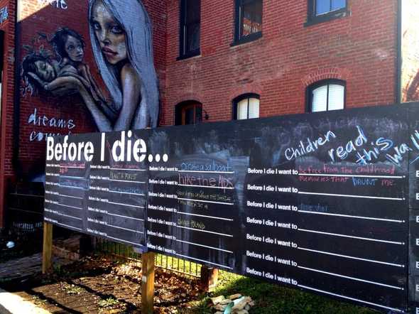 Before I die public art installation in Lexington, KY